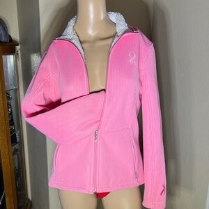 Spyder Women's Pink Fleece-Lined Sweater Jacket